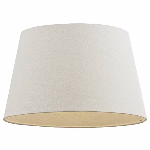 Loops Round Tapered Drum Lamp Shade in Beige Multicolour Linen Fabric, Diameter: 45.72 cm