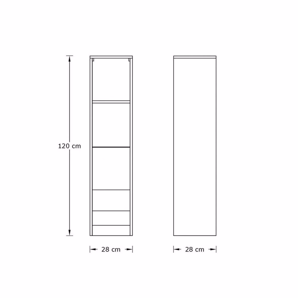 FORGEVIO Tall Wall Mounted Display Shelf Unit with Integrated LED in Anthracite Oak Grey – 2