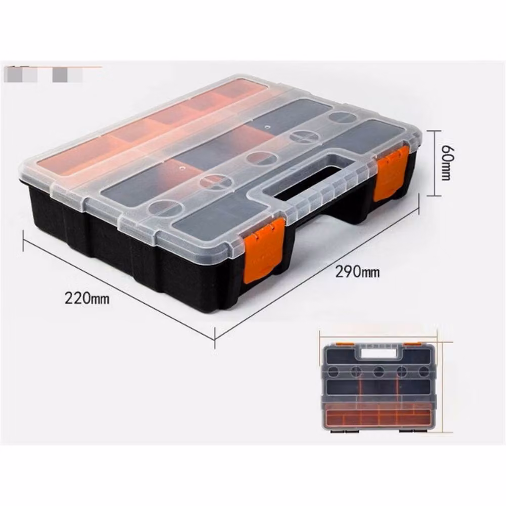 Nordara Transparent and Black Plastic Tool Organizer Box for DIY Workshop Storage – 2