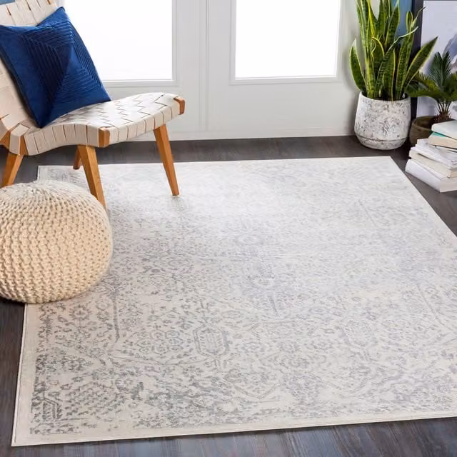 Livabliss Roma Vintage Boho Rectangular Rug in Grey and White, W: 120 cm, L: 170 cm – 1