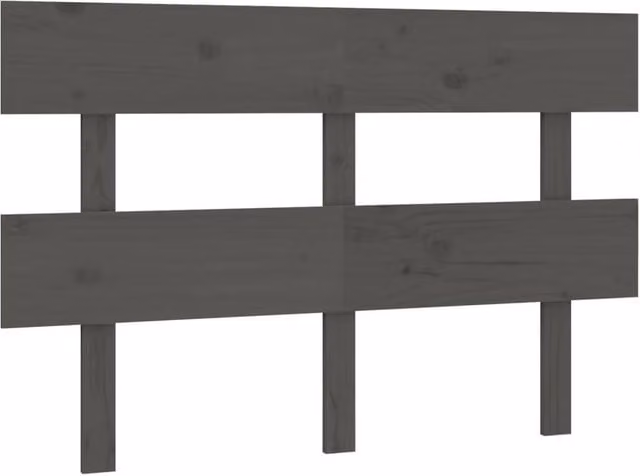 Berkfield Home Grey Rustic Solid Pine Wood Bed Headboard W/D/H: 124 x 3 x 81 cm