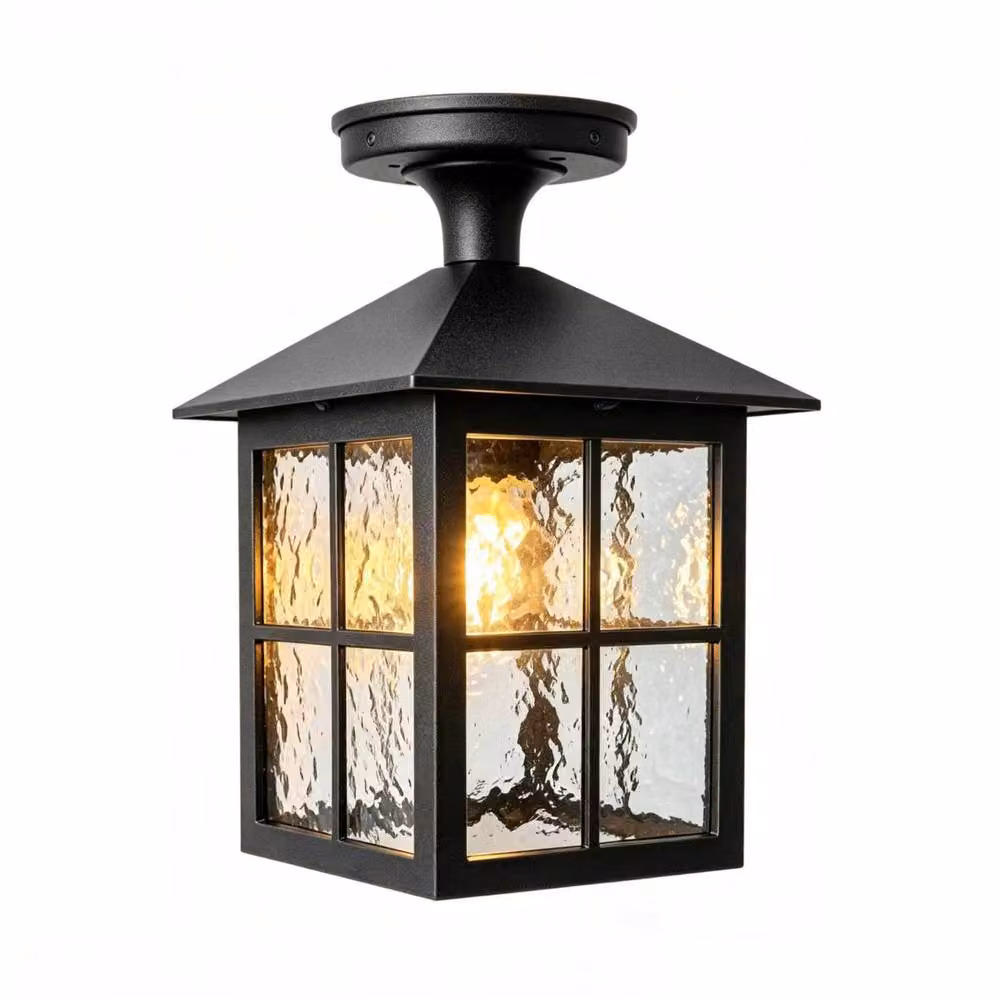 First Choice Lighting Somerset Black Outdoor Flush Ceiling Light – 2