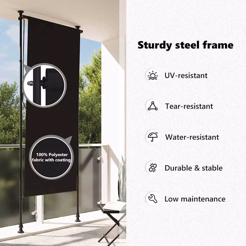 Berkfield Home Outdoor Roller Blind in Anthracite Black, W/H: 120 x 270 cm – 5