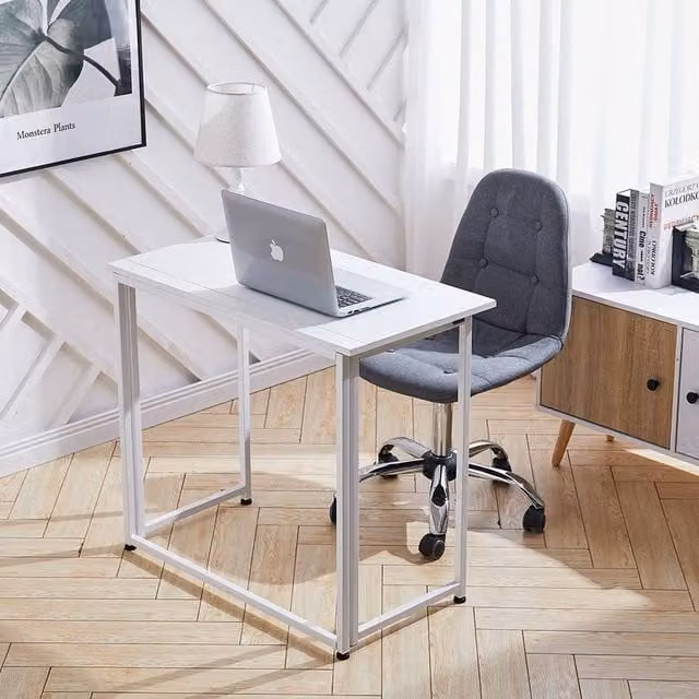 EONLION White Metal Frame Folding Writing Desk – 1
