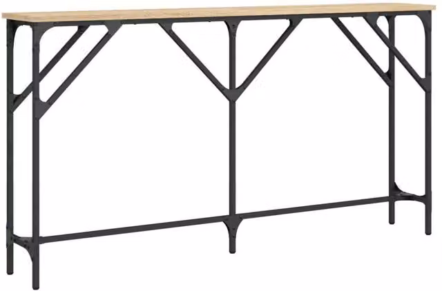 Berkfield Home Console Table in Sonoma Oak, Brown, W/D/H: 140 x 23 x 75 cm
