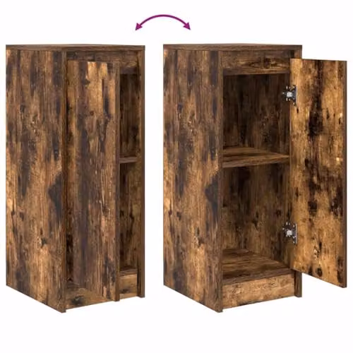 vidaXL Modern Smoked Oak Sideboard in Brown, W/D/H: 29.5 x 34 x 76 cm – 4