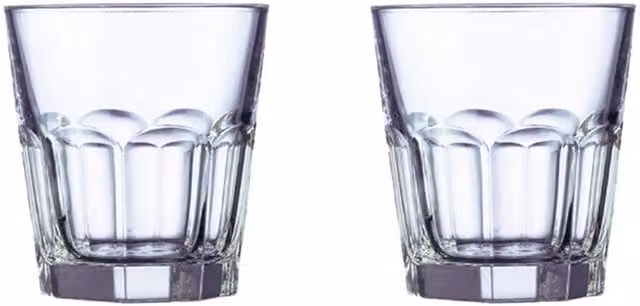 Arcoroc Set of 2 Transparent Short American Glass Tumblers