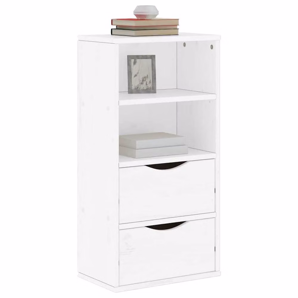 Berkfield Home ODDA Side Cabinet with Drawers in White Solid Wood Pine, W: 40 cm, D: 24 cm, H: 79 cm – 2