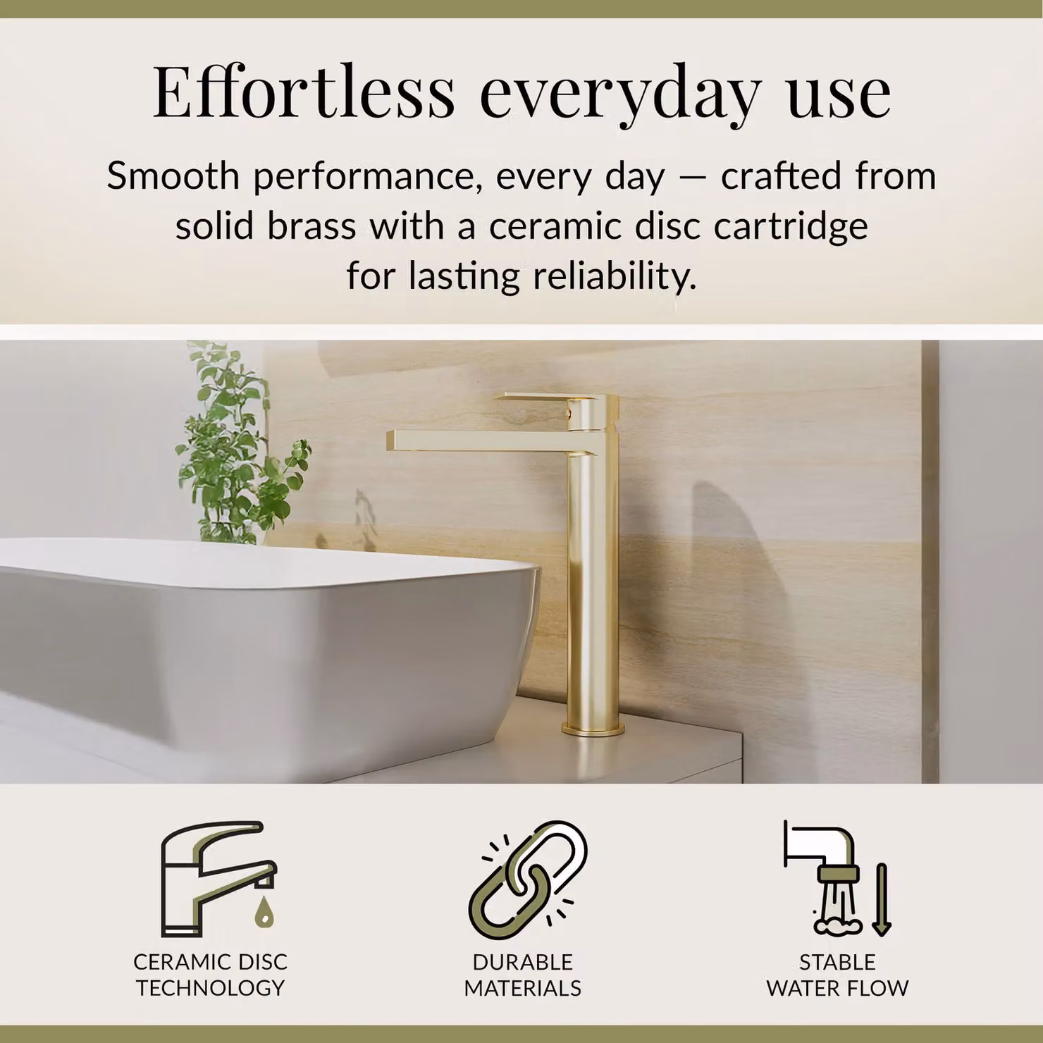 Balterley Contemporary Tall Mono Basin Mixer Tap in Brushed Brass – 2