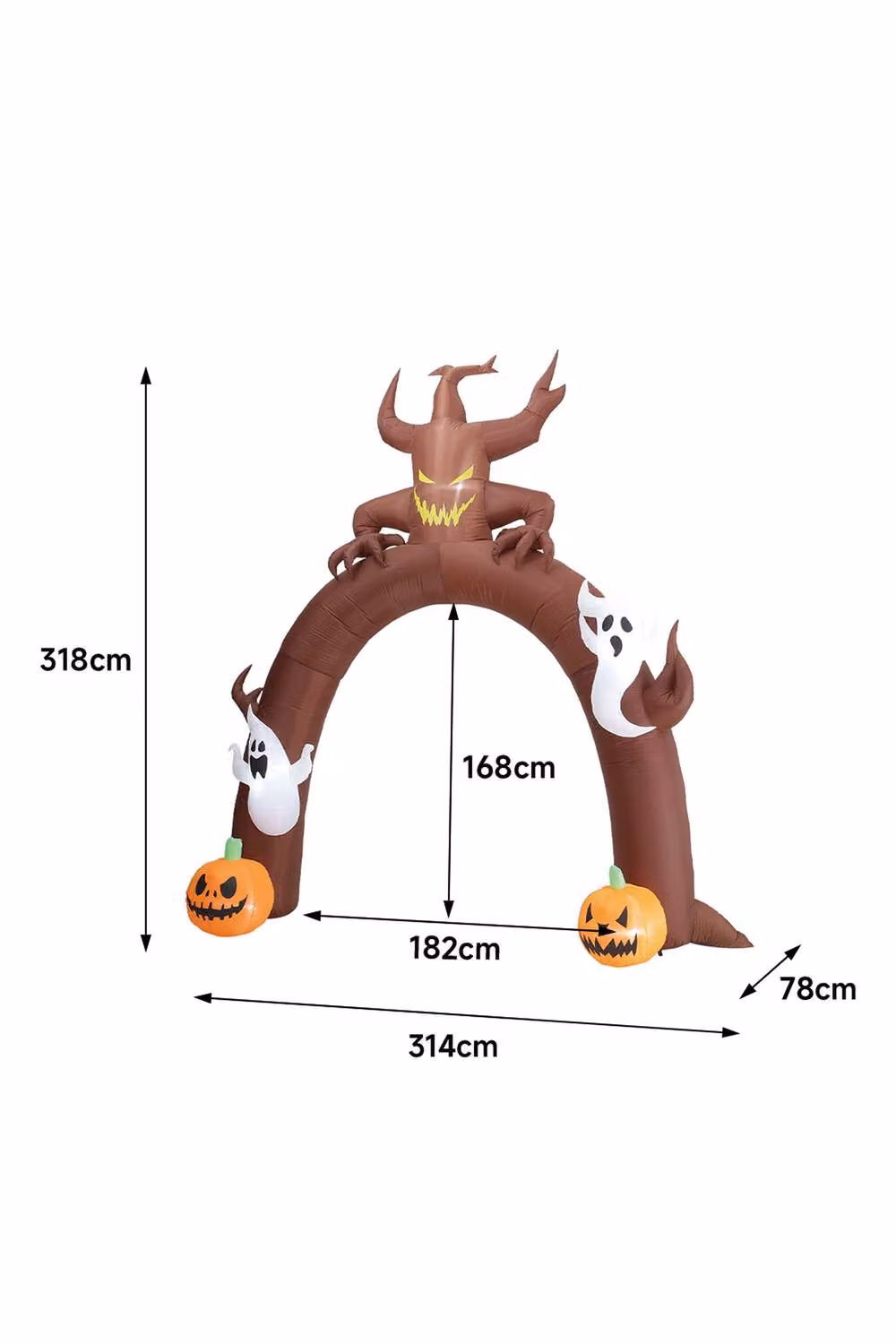 Garden Sanctuary Halloween Inflatable Arch Ghost Pumpkins in Brown – 3