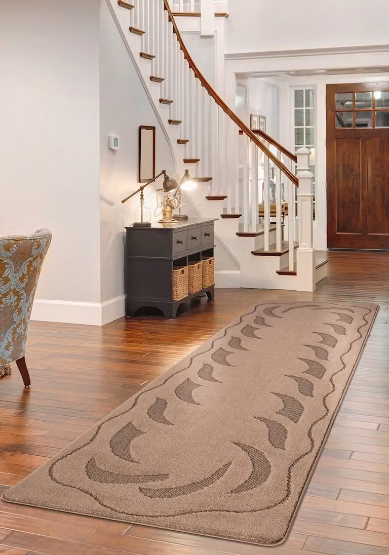 Smart Living Ovalack Heavy Duty Non Slip Machine Washable Hallway and Kitchen Door Mat, Beige, W: 60 cm, D: 110 cm