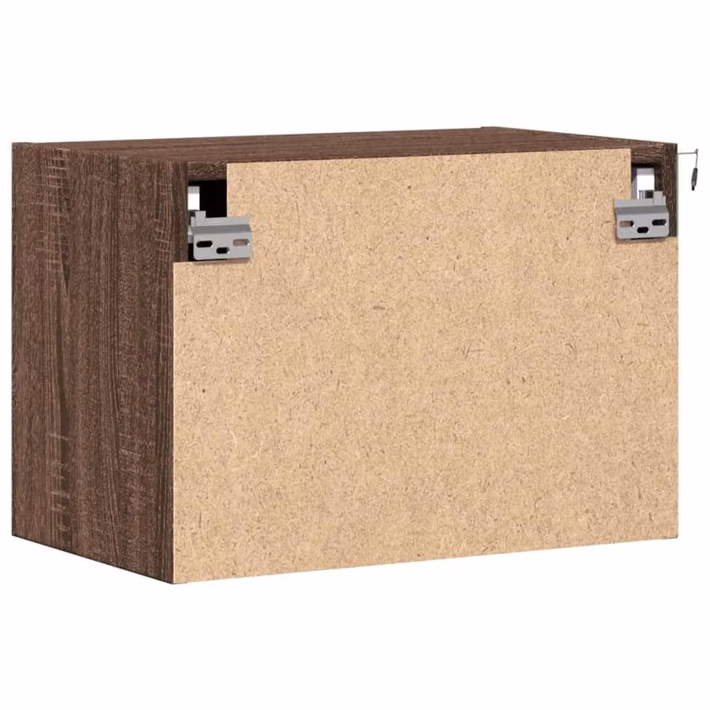 Berkfield Home Set of 2 Wall-mounted Bedside Cabinets with Integrated LED Lights in Brown Oak – 6