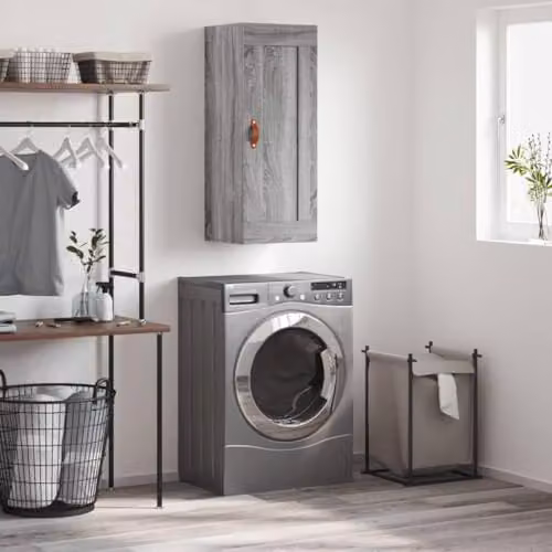 vidaXL Wall Mounted Cabinet in Grey, W/D/H: 34.5 x 34.0 x 90.0 cm – 2