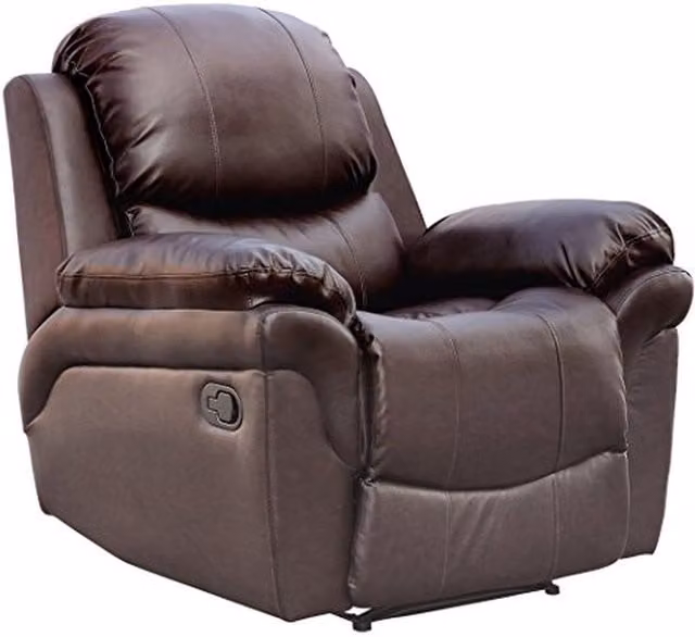 More4Homes Madison Bonded Leather Manual Recliner Armchair in Brown – 1