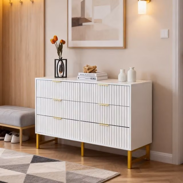 Furniture One Minimalist White Chest of Drawers for Bedroom or Living Room, W: 81 cm, D: 40 cm