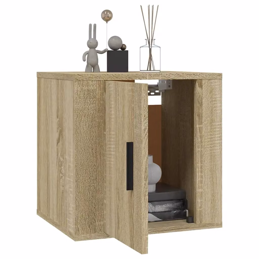 Berkfield Home Wall Mounted TV Cabinets, 2 Piece Set in Sonoma Oak Brown, W/D/H: 40 x 34.5 x 40 cm – 2