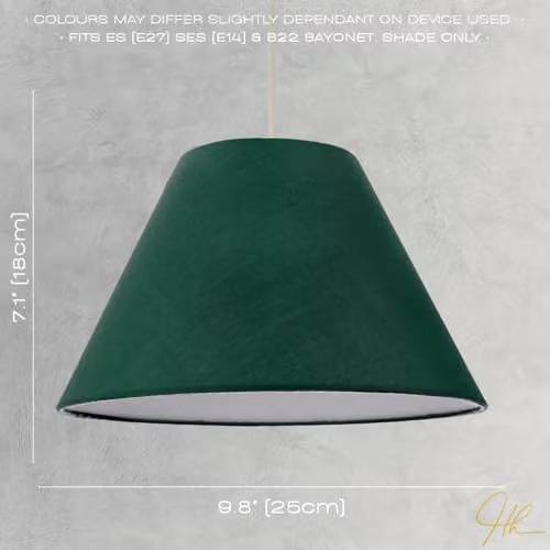 Happy Homewares Classic Cotton Coolie Lampshade in Green and White, W/D/H: 25 x 17 x 11 cm – 5