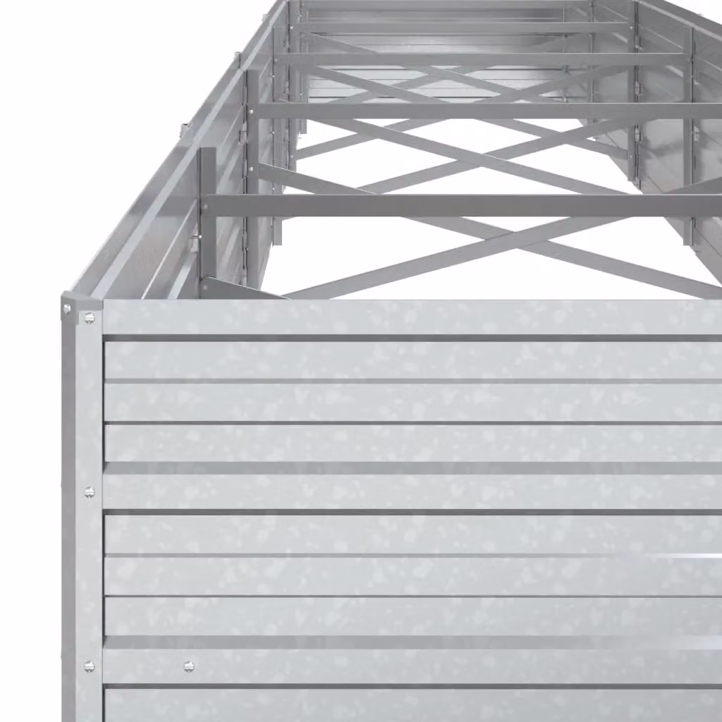 Berkfield Home Garden Galvanised Steel Raised Bed in Silver, W: 480 cm, D: 80 cm, H: 45 cm – 3