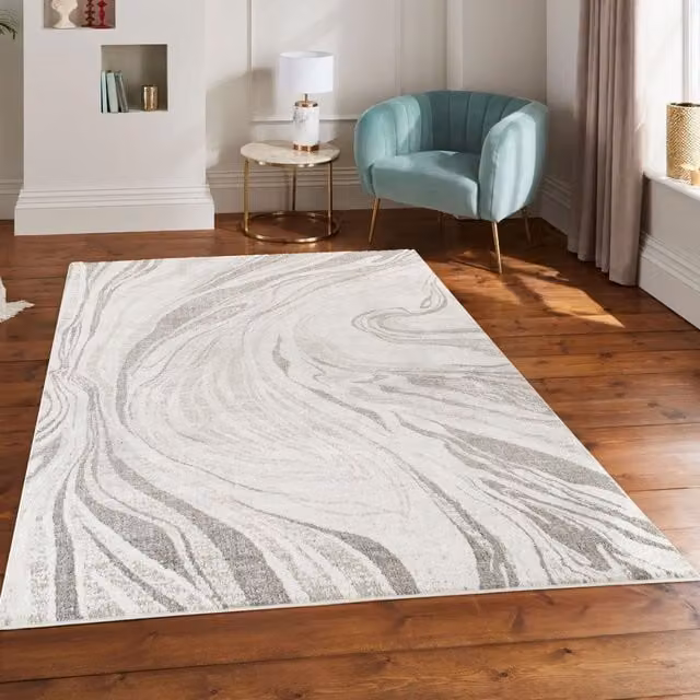 Desire Rugs Mabel Modern Abstract Area Rug in Stone, Grey and Beige, W: 160 cm, D: 230 cm
