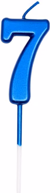 Shatchi Blue Number 7 Birthday Cake Topper Candle for Anniversary and Party Decorations – 1