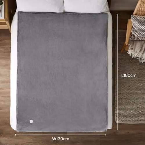 Dimplex Large Grey Fleece and Sherpa Electric Heated Throw Blanket – 7