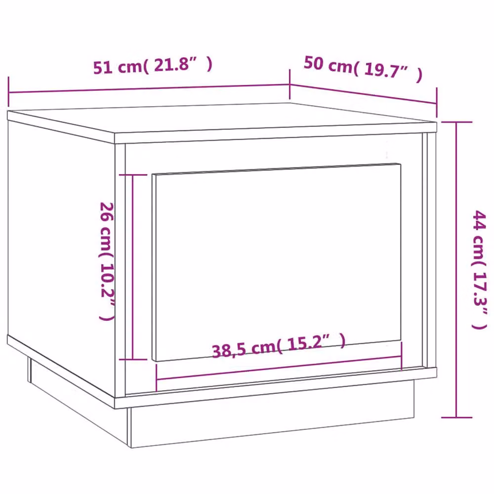 Berkfield Home Grey Sonoma Coffee Table, W/D/H: 51 x 50 x 44 cm – 3
