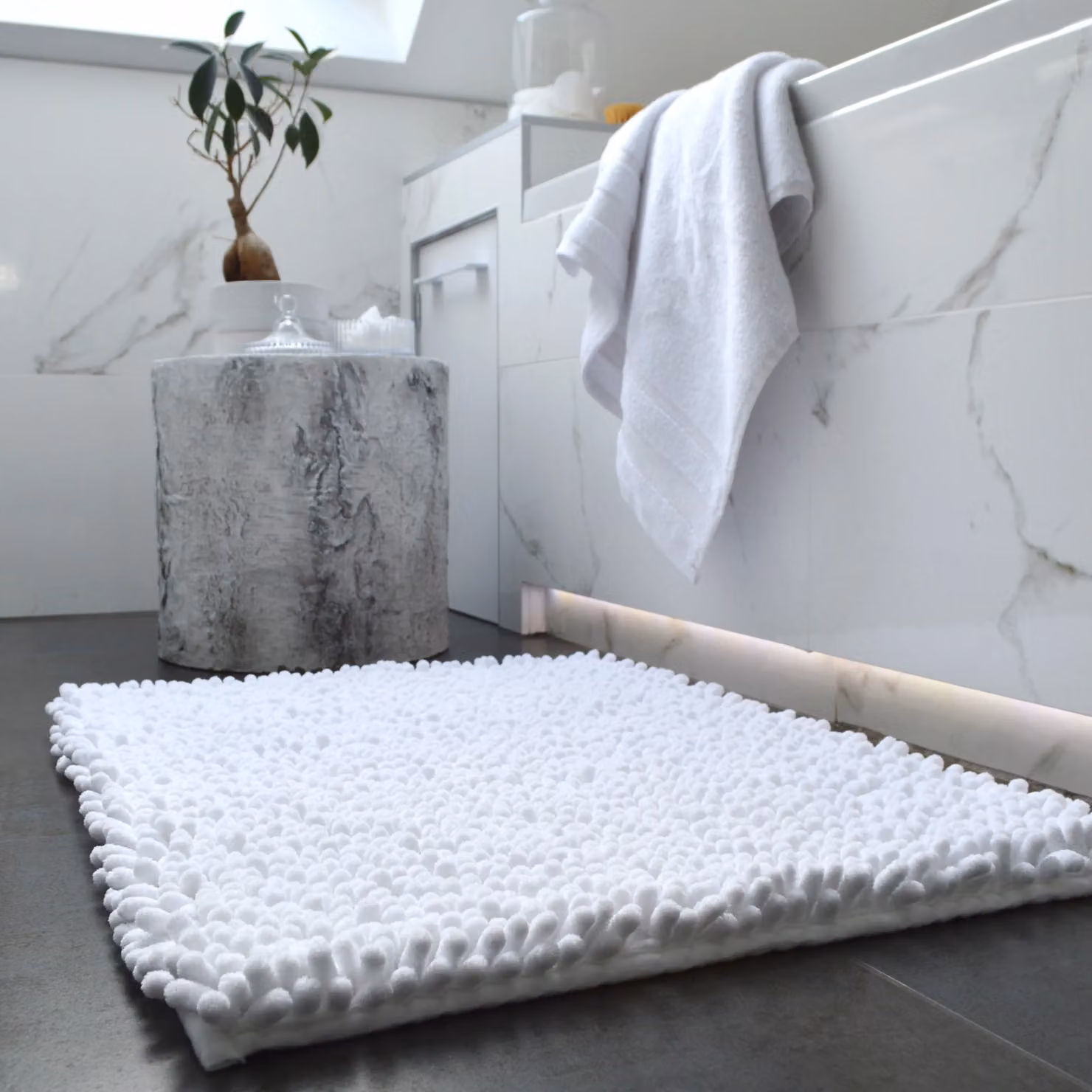 Allure Bath Fashions Jumbo Bobble Bath Mat, White, W/D/H: 70 x 50 x 1 cm – 3