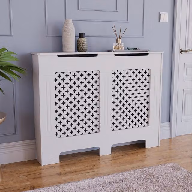 Vida Designs Modern Radiator Cover in White, W/D/H: 111 x 19 x 82 cm