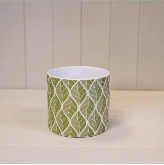 KDMD Sage Timeless Leaf Indoor Plant Pot, 13mm, Green