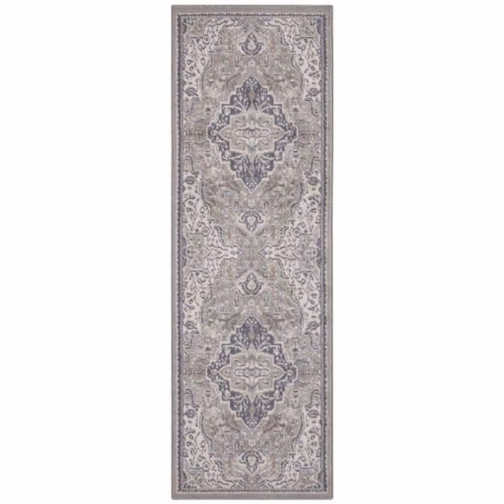 THE RUGS Terrain Designer Shortpile Medallion Rug in Mid Grey, W: 240 cm, D: 340 cm – 2