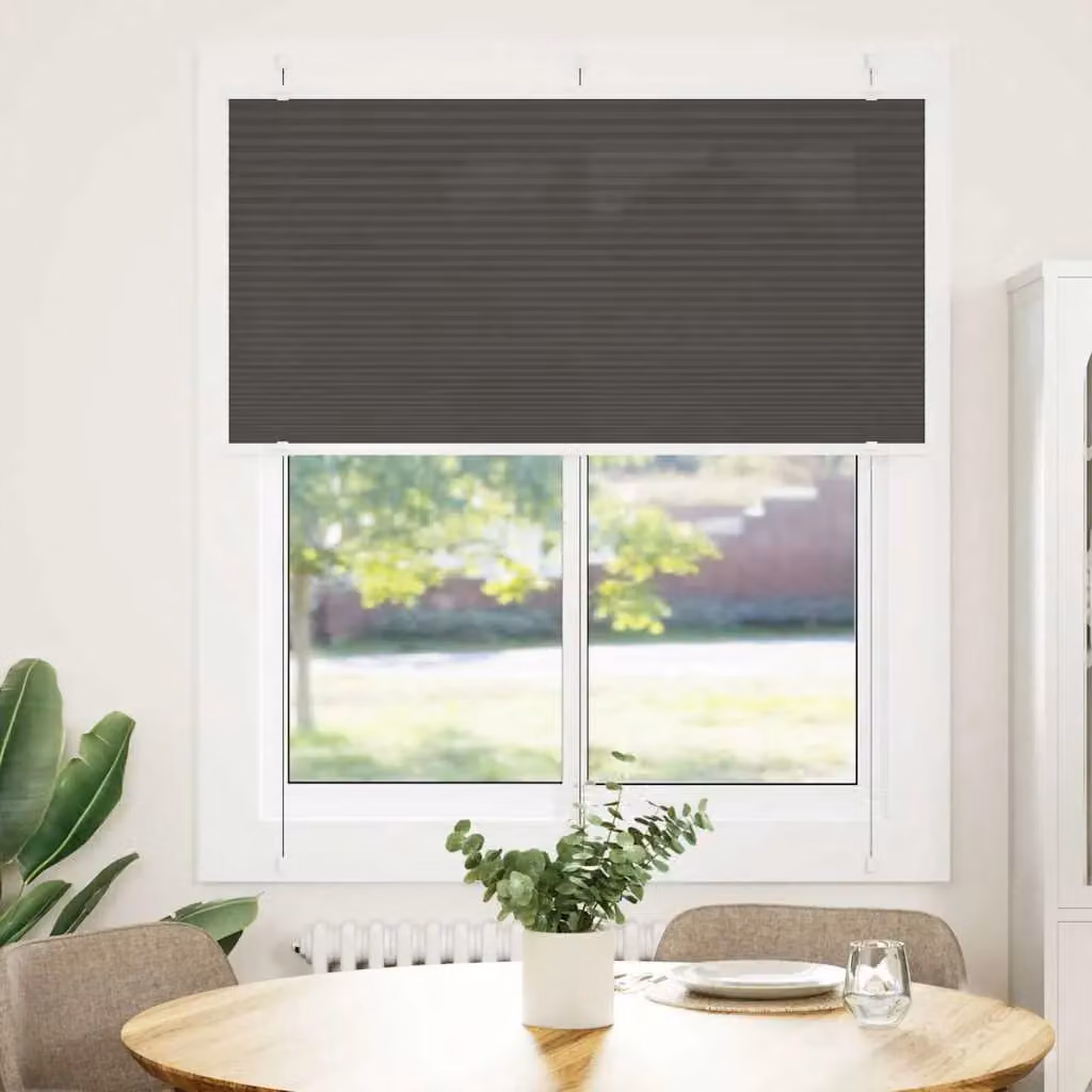 Berkfield Home Black Single Pleat Polyester Fabric Blind, W: 115 cm, H: 100 cm – 2