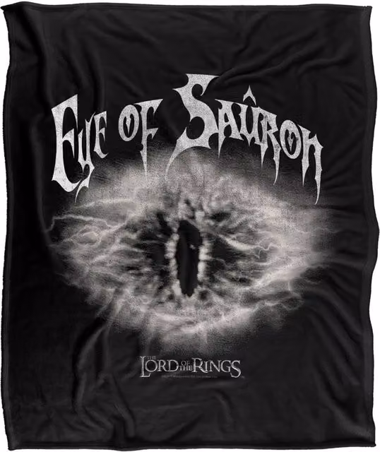 Warner Bros. The Lord of the Rings The Eye of Sauron Super Soft Fluffy Polyester Throw, Multicolour, Large