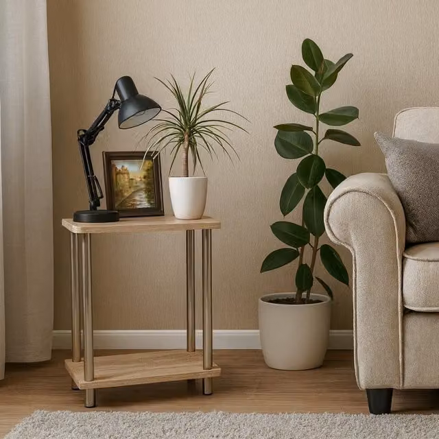 Spot On Dealz Modern Oak Bedside Table with Undershelf