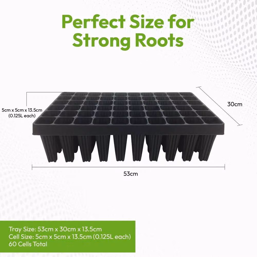 KORVIXA 60-Cell Plastic Seedling Propagation Root Trays in Black – 2