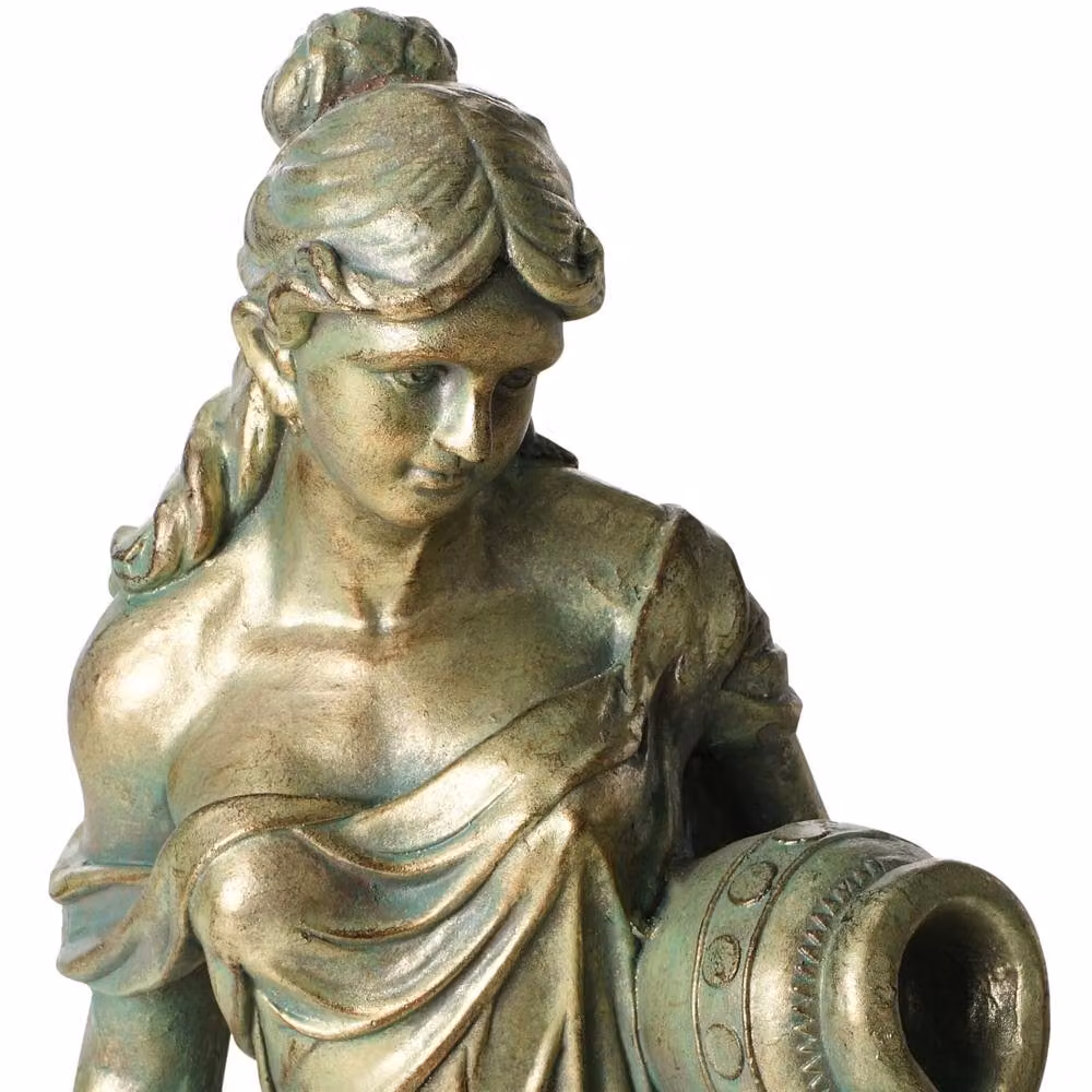 Wyld and Coco Heritage Woman Water Carrier Ceramic Figurine, Green, Height: 115 cm – 3