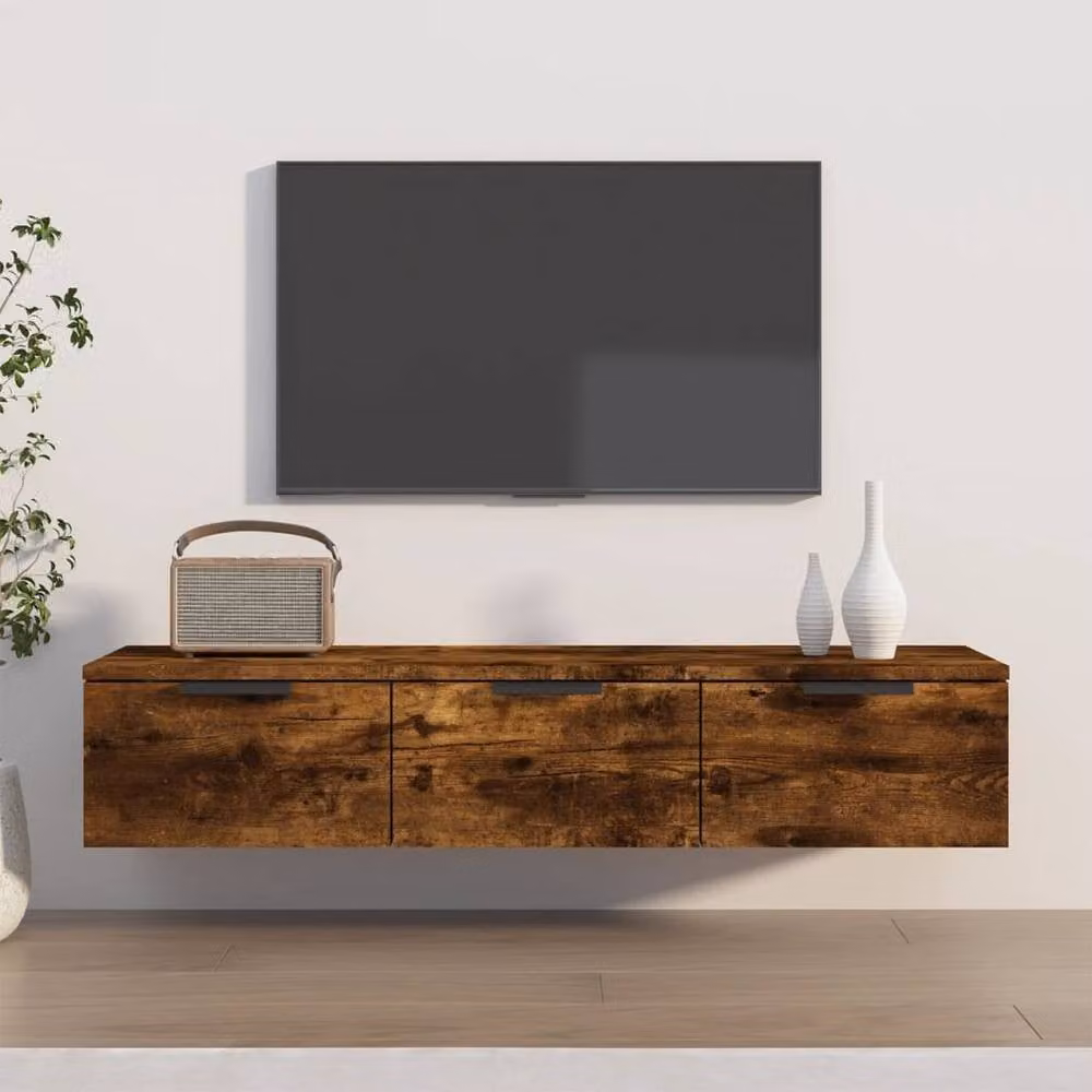 Berkfield Home Smoked Oak Wall Cabinet in Brown, W/D/H: 102 x 30 x 20 cm – 2