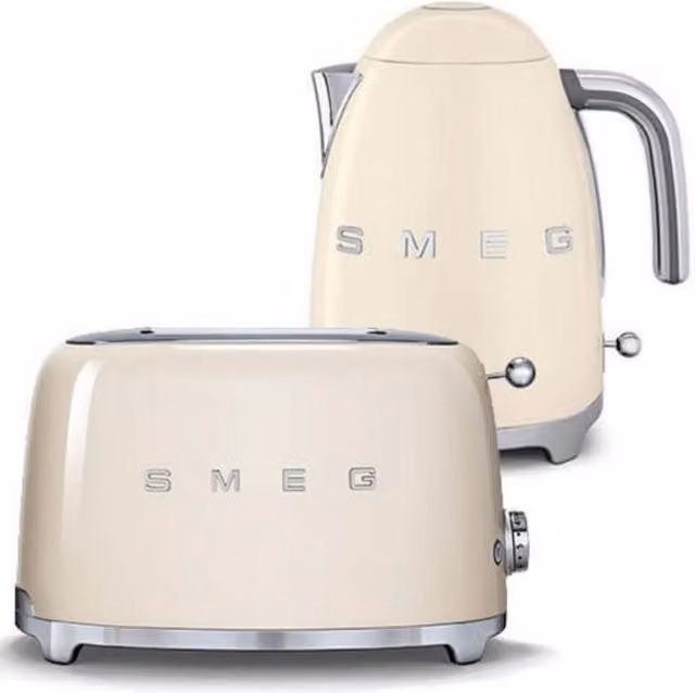 Smeg KLF03 and TSF01 Kettle and 2 Slice Toaster Set in Beige