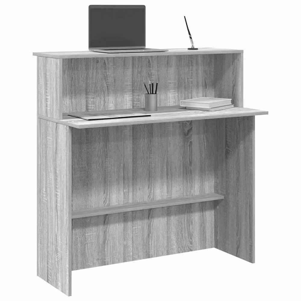 Berkfield Home Grey Sonoma Reception Desk in Engineered Wood, W/D/H: 100 x 50 x 103.5 cm – 2