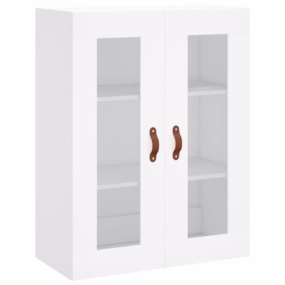 Berkfield Home Wall Mounted Cabinet with Glass Doors, White, W: 69.5 cm, D: 34 cm, H: 90 cm – 3