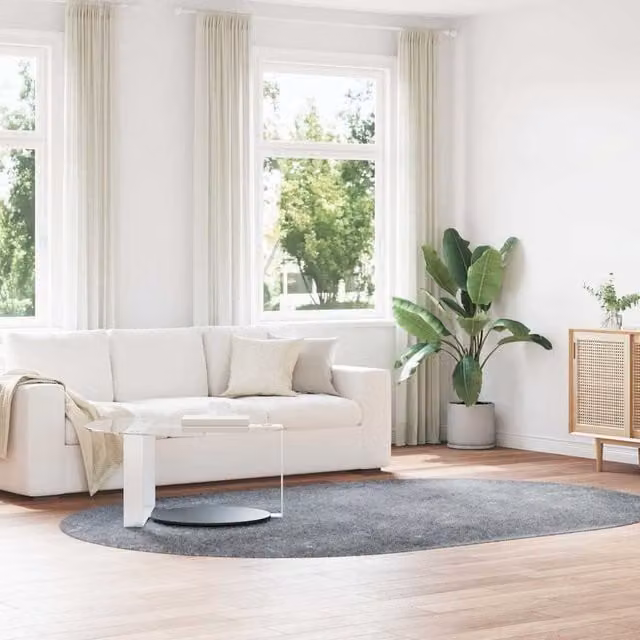 Berkfield Home NAVARRA Shaggy High Pile Rug, Silver Grey, W: 300 cm, D: 200 cm