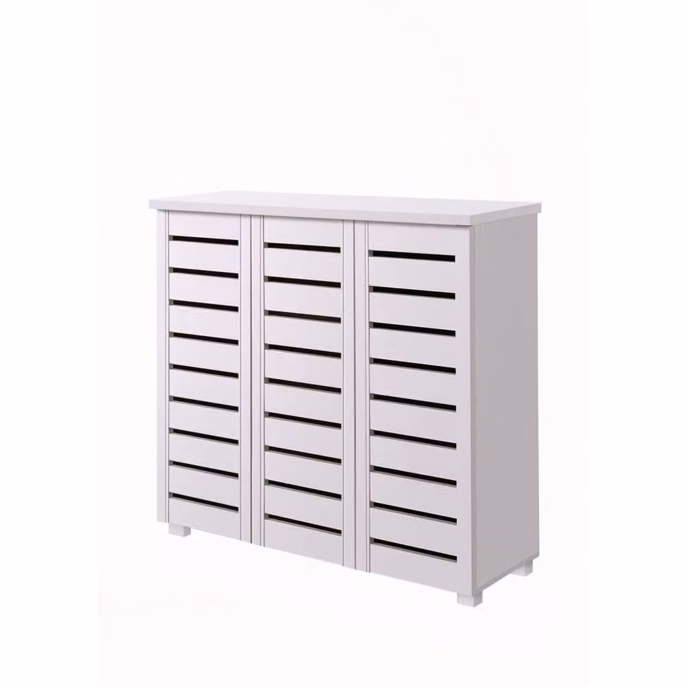 Timber Art Design 5 Tier 3 Door Shoe Storage Cabinet in White – 2