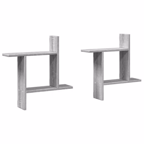 vidaXL Set of 2 Wall Mounted Shelves in Grey Sonoma, W/D/H: 50 x 12 x 50 cm – 1