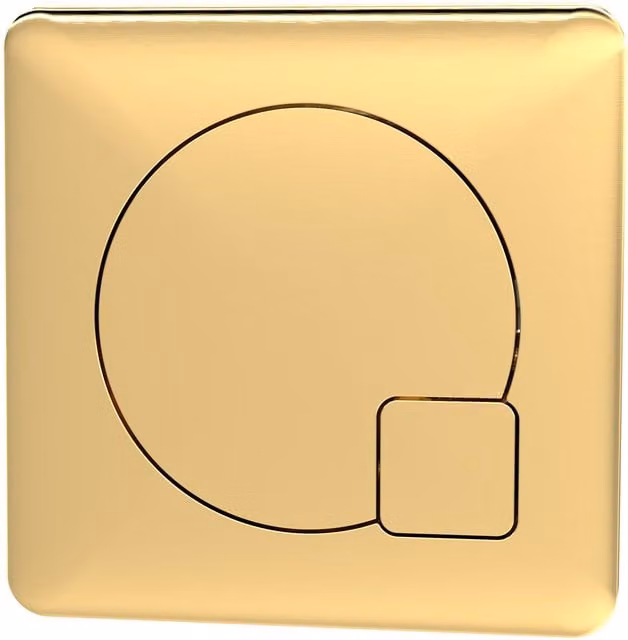 Balterley Square Dual Flush Push Button Toilet Flush System in Brushed Brass, 99 x 70 mm