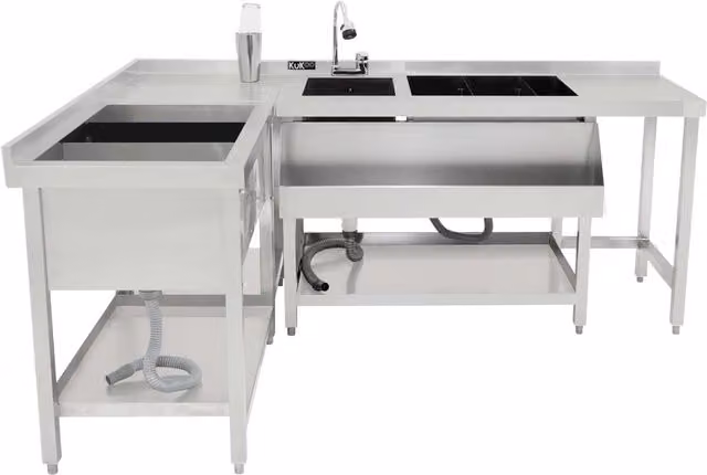 Kukoo Modular Cocktail Workstation with Ice Well in Silver