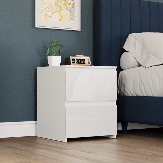 Vida Designs Glinton 2 Drawer Bedside Chest in White