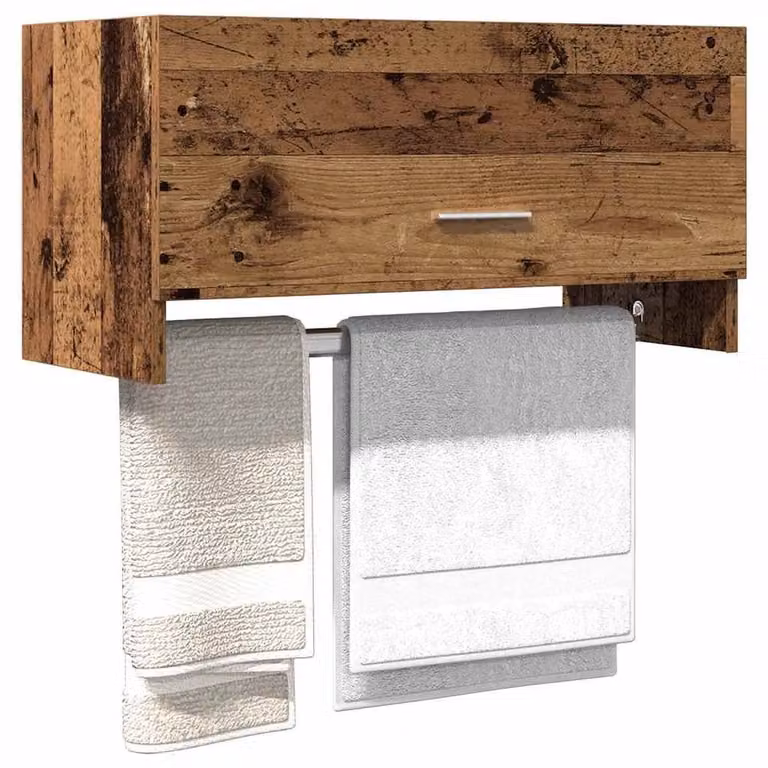 Berkfield Home Old Wood Wardrobe in Brown, W/D/H: 70 x 32.5 x 35 cm