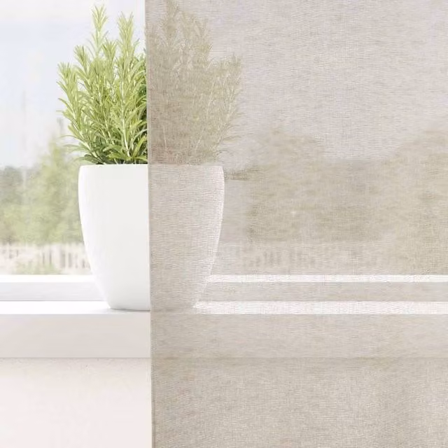Berkfield Home Polyester Eyelet Curtains, 2 Pack, Sand/Beige, W: 140 cm, H: 260 cm
