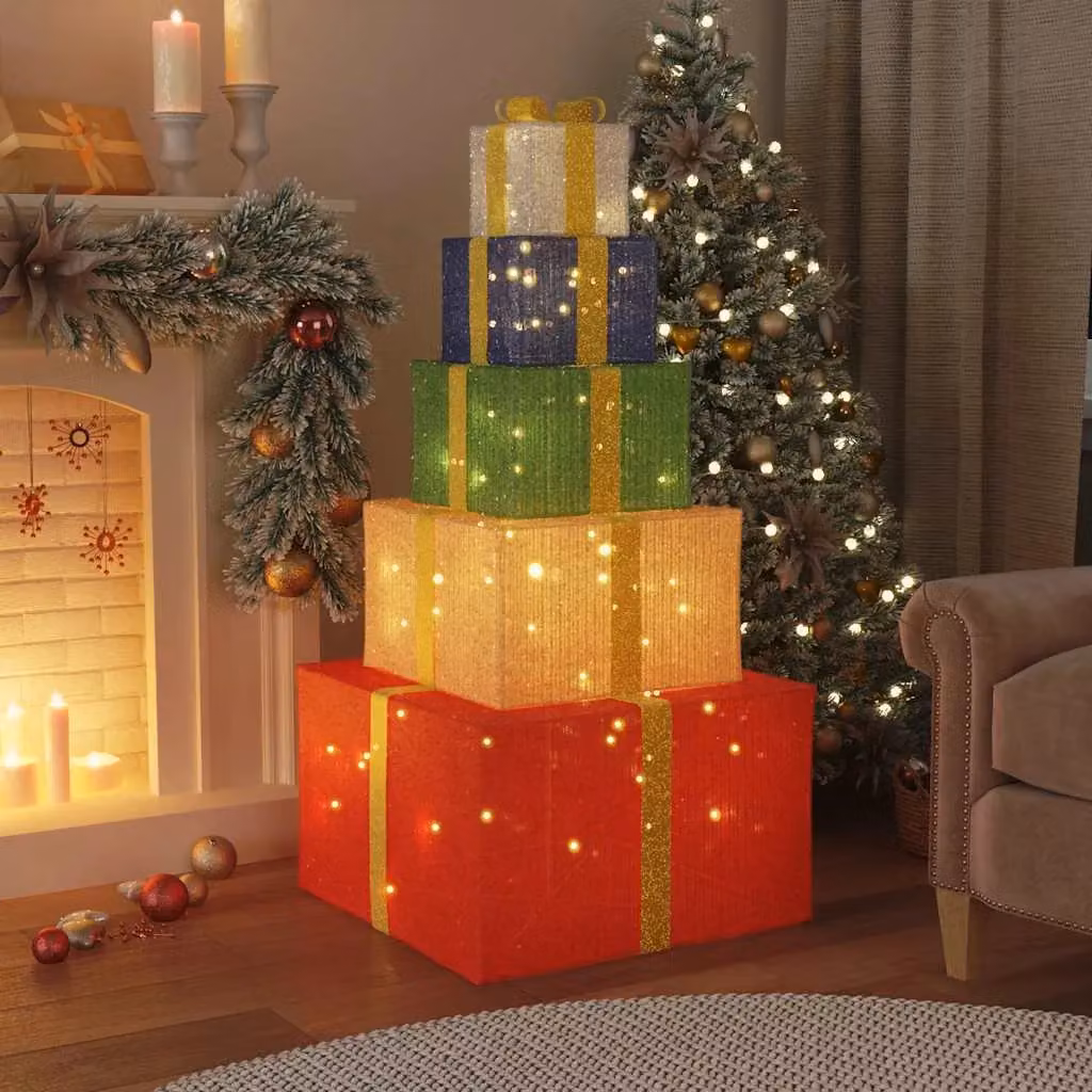 Berkfield Home Christmas Decoration LED Gift Box with 250 Warm White Lights – 2