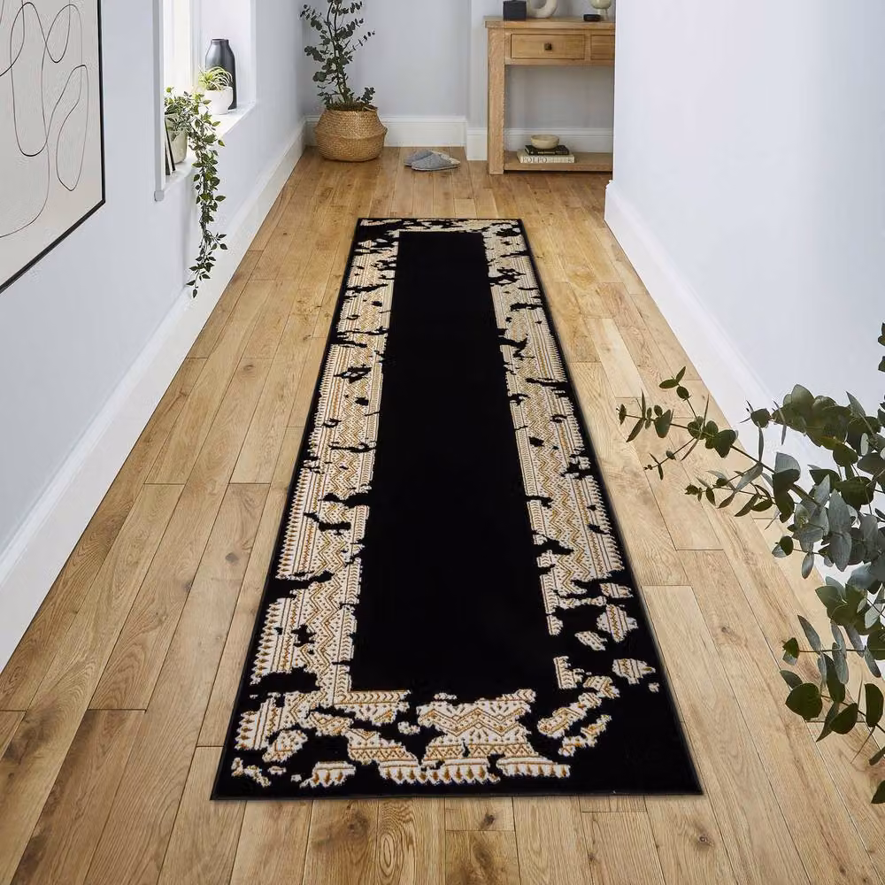 RugsX Allure Geometric Modern Runner in Black, W: 60 cm, L: 300 cm – 5