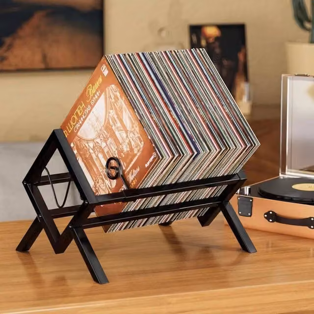 FORGEVIO Metal Record Storage Holder in Black – 1
